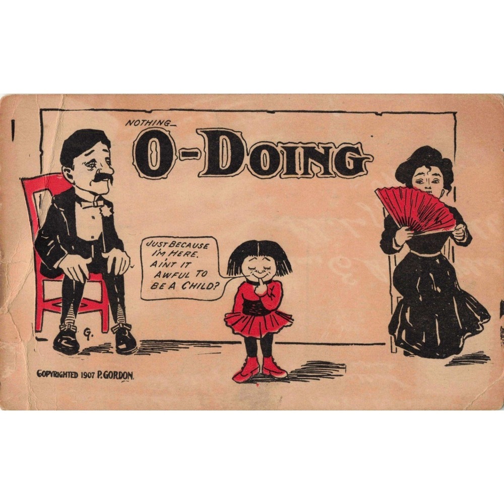 Vtg 1907 Comic Postcard Nothing O-Doing P Gordon Popular Comics 3700 - Picture 1 of 2